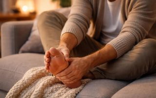 personne-canape-massage-talon-relaxation