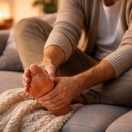 personne-canape-massage-talon-relaxation