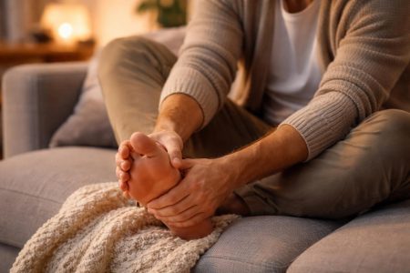 personne-canape-massage-talon-relaxation