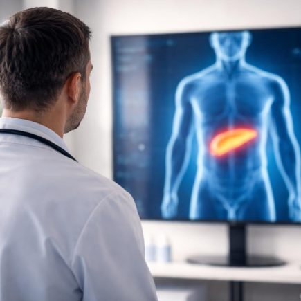 medecin-ecran-silhouette-zone-pancreas