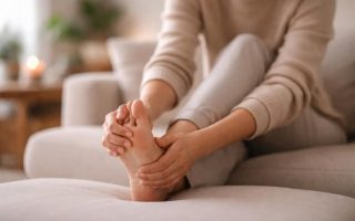 personne-masse-pied-salon-flou