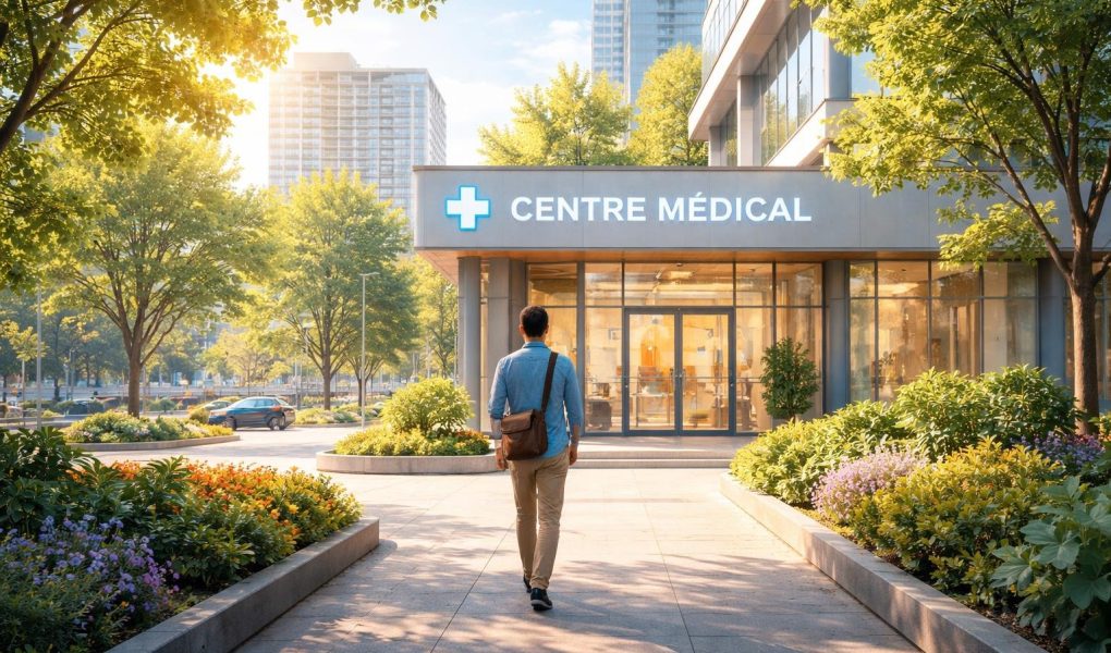 batiments-modernes-arbres-personne-centre-medical