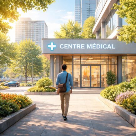 batiments-modernes-arbres-personne-centre-medical