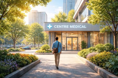 batiments-modernes-arbres-personne-centre-medical