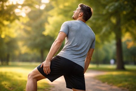 homme-sport-etirement-parc-verdoyant