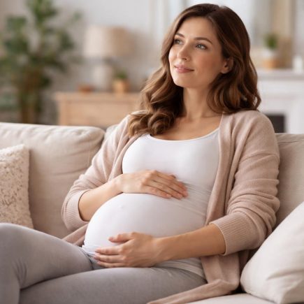 femme-enceinte-canape-interieur-doux